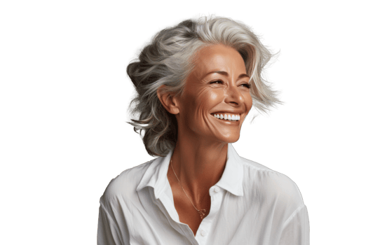 AI generated an older woman smiling at the camera png
