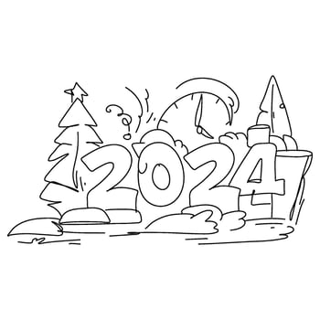 Happy New Year 2024 is just around the corner and we wanted to say congratulations and all the best for the coming year. vector template. Festive horizontal social media banner design