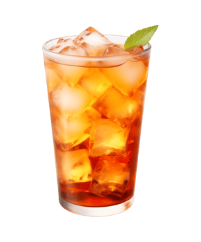 AI generated a glass of iced tea isolated on a transparent background, cut out, PNG