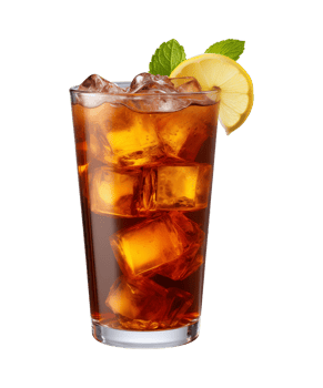 AI generated a glass of iced tea isolated on a transparent background, cut out, PNG