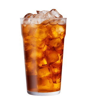 AI generated a glass of iced tea isolated on a transparent background, cut out, PNG