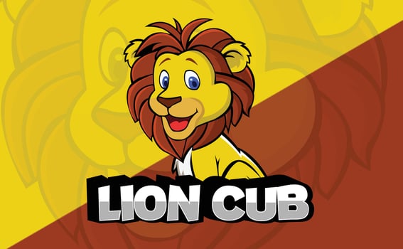 lion cub mascot logo vector