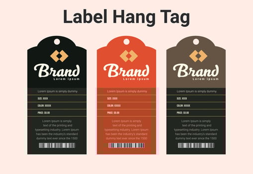 Vector advertising ads hang tag label hangers