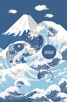 Japanese style pattern background or cover design. vector