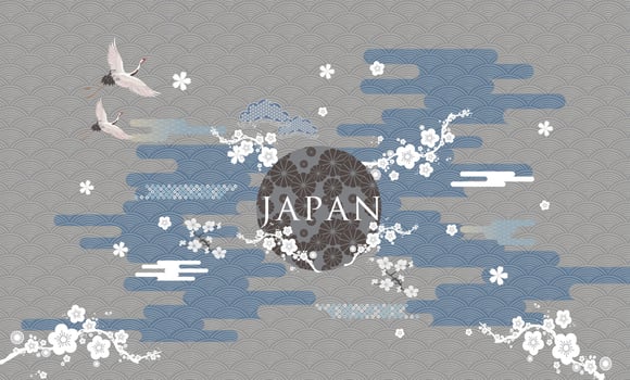 Japanese style pattern background or cover design. vector