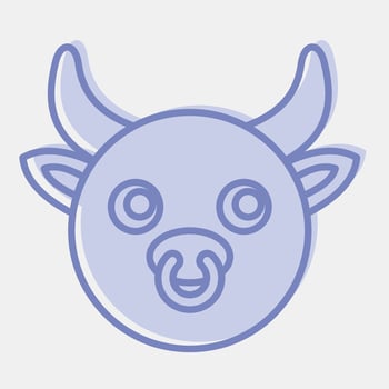 Icon ox face. Chinese Zodiac elements. Icons in two tone style. Good for prints, posters, logo, advertisement, decoration,infographics, etc. vector