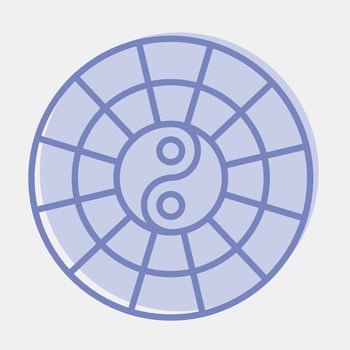 Icon yin yang symbol. Chinese Zodiac elements. Icons in two tone style. Good for prints, posters, logo, advertisement, decoration,infographics, etc. vector