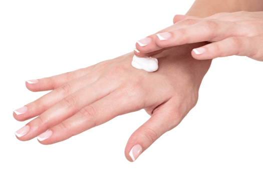 Closeup shot of beautiful woman's hands with cream, isolated png