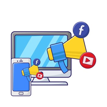 Illustration of online advertising vector