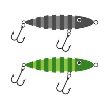 Toy fish bait flat illustration vector
