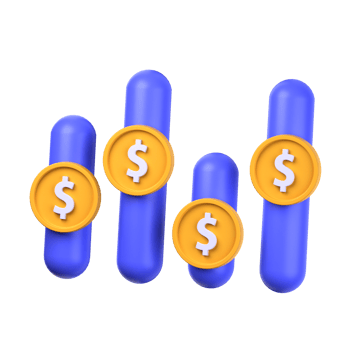 financial chart 3d illustration object. 3d financial cart of finance concept. Cartoon minimal style. 3d finance vector render icon illustration. png