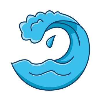 sea wave illustration vector