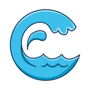sea wave illustration vector
