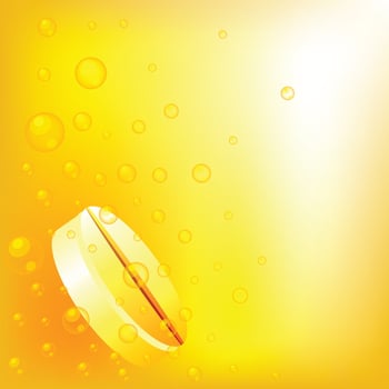 medical advertising yellow design tablet liquid baubles decor vector