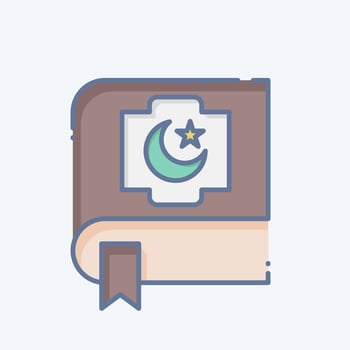 Icon Quran. related to Ramadan symbol. doodle style. simple design editable. simple illustration vector