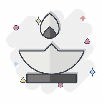 Icon Oil Lamp. related to Ramadan symbol. comic style. simple design editable. simple illustration vector