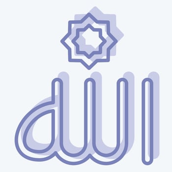 Icon Allah. related to Ramadan symbol. two tone style. simple design editable. simple illustration vector