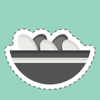 Sticker line cut Nuts. related to Ramadan symbol. simple design editable. simple illustration vector