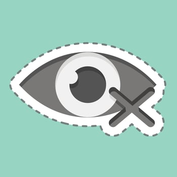 Sticker line cut Close Eyes. related to Ramadan symbol. simple design editable. simple illustration vector