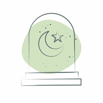 Icon Cemetery. related to Ramadan symbol. Color Spot Style. simple design editable. simple illustration vector