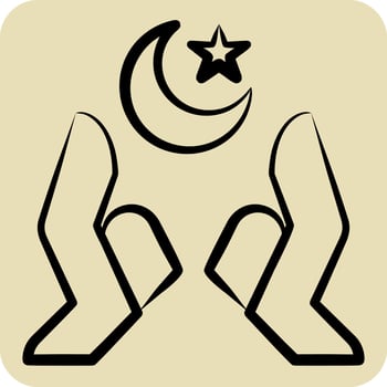 Icon Hands. related to Ramadan symbol. hand drawn style. simple design editable. simple illustration vector