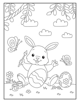 Easter bunny Coloring Pages for Kids vector