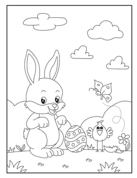 Easter bunny Coloring Pages for Kids vector