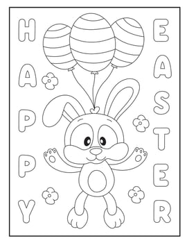 Easter bunny Coloring Pages for Kids vector