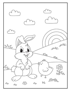 Easter bunny Coloring Pages for Kids vector