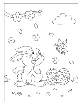 Easter bunny Coloring Pages for Kids vector