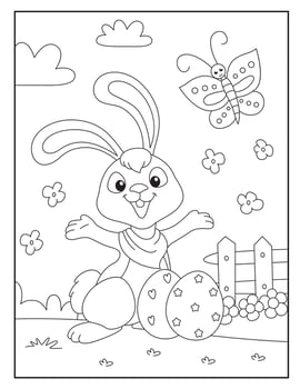 Easter bunny Coloring Pages for Kids vector