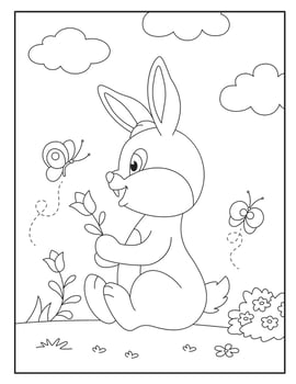 Easter bunny Coloring Pages for Kids vector