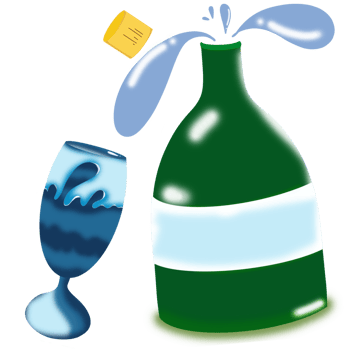Champagne and Champagne glass png