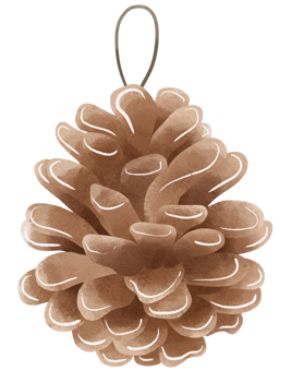 Pine Cone Watercolor Christmas decorations hand drawn illustrations watercolor winter isolated decors, printable, decors, cards, invitations, greeting cards, holiday gifts png