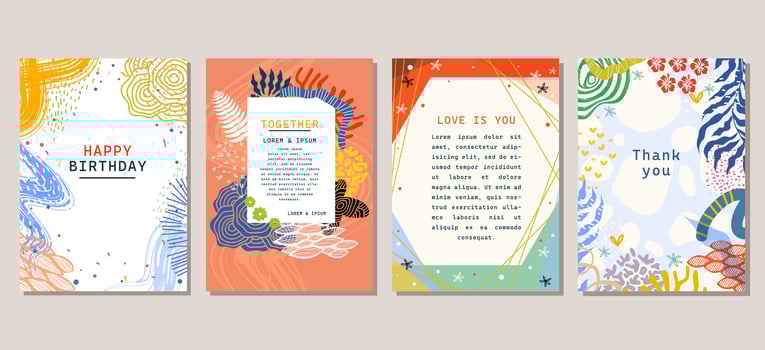 Set of abstract creative universal artistic templates. For poster  card  invitation  flyer  cover  banner  placard  brochure and other vector