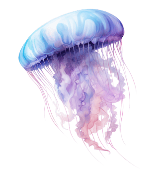 AI generated a purple and blue jellyfish png