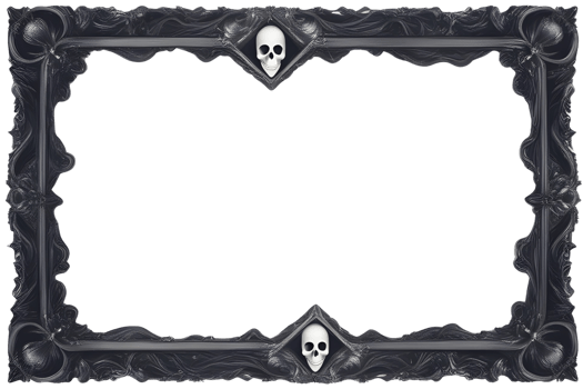 AI generated Skull 3D border frame PNG transparent background