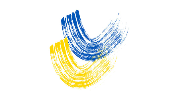 Ukrainian national flag in grunge style vector