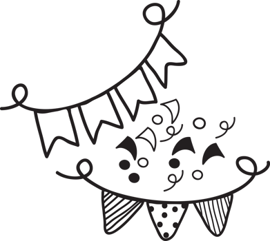 doodle art New years hand draw illustration png