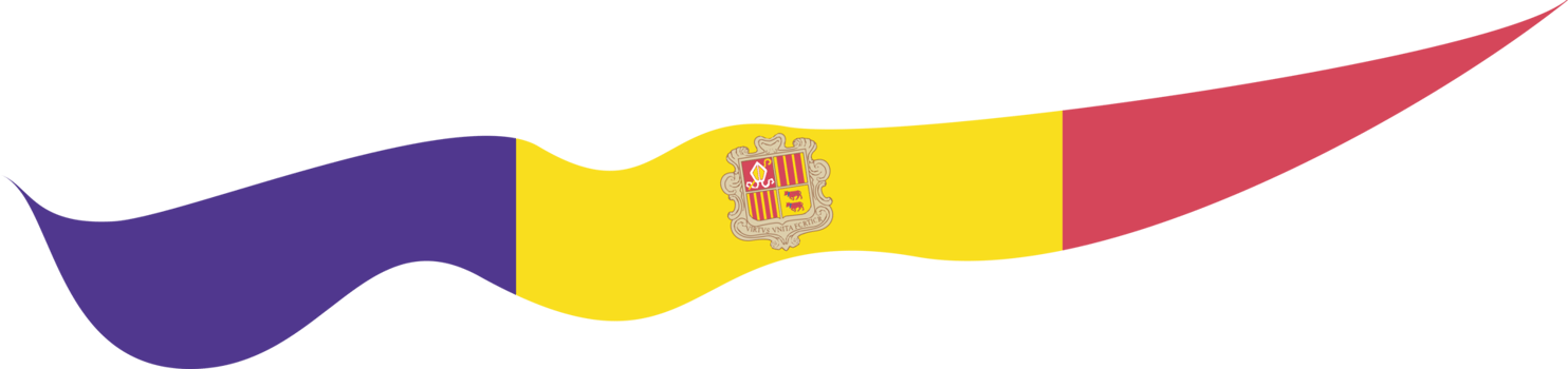 Andorra Flag Ribbon Shape png