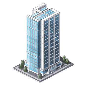 AI generated Watercolor of isometric building. Isolated no background Generative Ai png