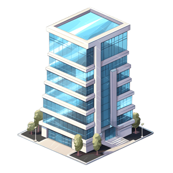 AI generated Watercolor of isometric building. Isolated no background Generative Ai png