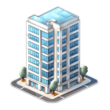 AI generated Watercolor of isometric building. Isolated no background Generative Ai png