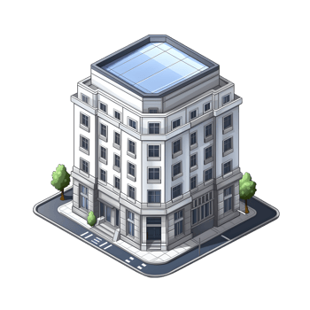 AI generated Watercolor of isometric building. Isolated no background Generative Ai png