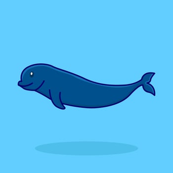 whale in swimming pool illustration vector