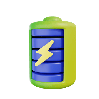 3d icon eco battery.  A picture of a battery as a clean energy source. png