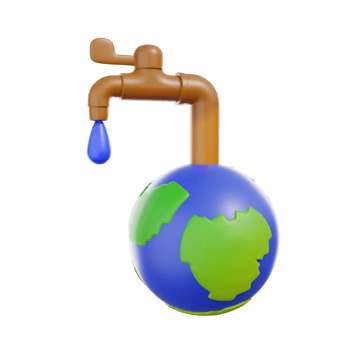 3d icon save water. This 3d illustration explains the importance of water conservation for the sustainability of human life png