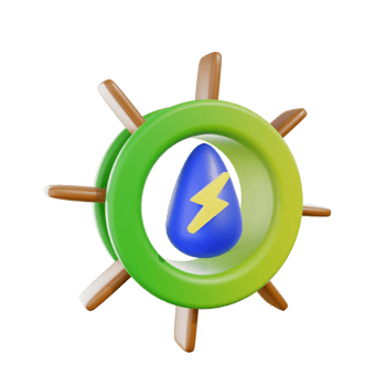water energy 3d icon illustration. Clean energy sourced from water png