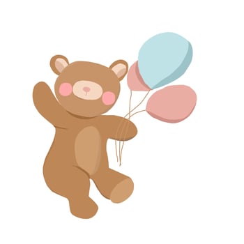 Cute Faceless Bear Illustration for Kid vector