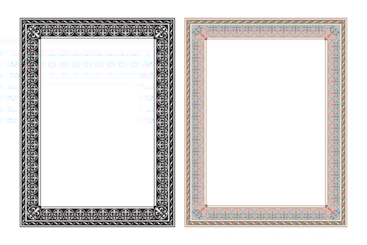 Vintage traditional realistic frames set on white background isolated vector illustration